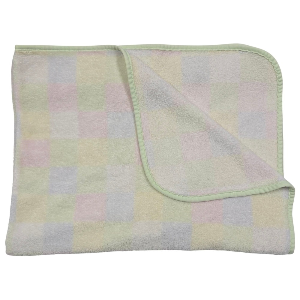 Baby Connection Blanket Soft Plaid Pastel Fleece Crib Block Vintage Y2K Walmart